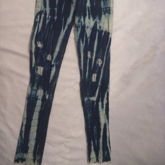 New USA Distressed Denim Skinny Jeans Pant Jegging Eclipse Tie Dye Leggings sz 0 - Picture 11 of 12